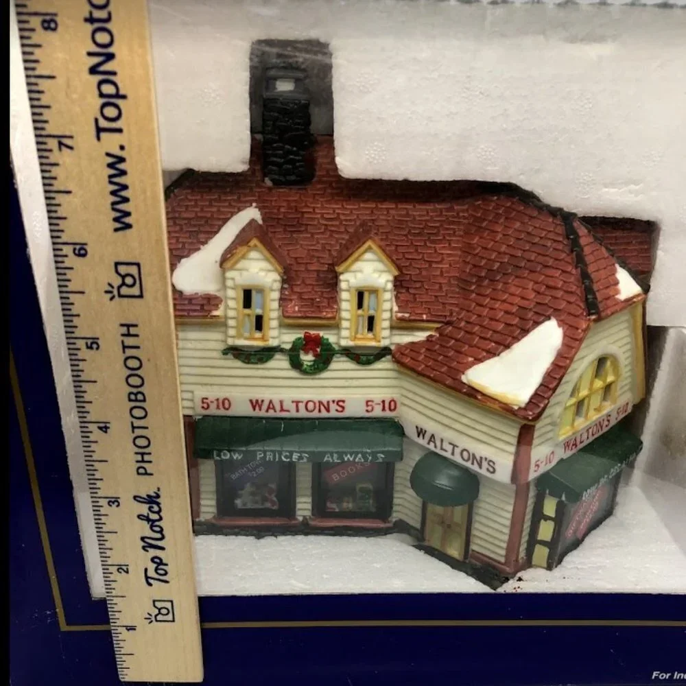 Walton’s 5 & 10 Five and Dime Lighted Christmas Village House Collector Edition